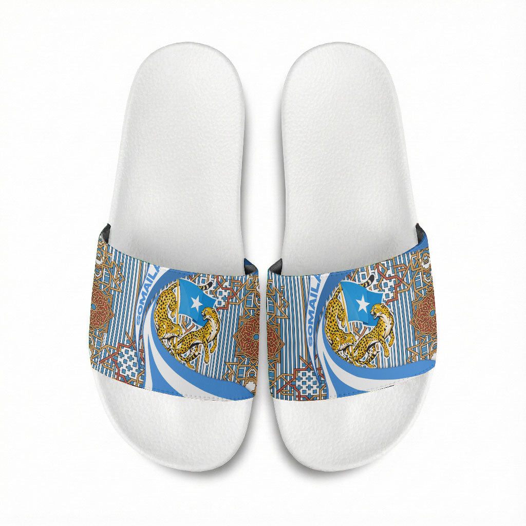 Somalia Freedom Independence Slide Sandals Leopard Flag Power Fist
