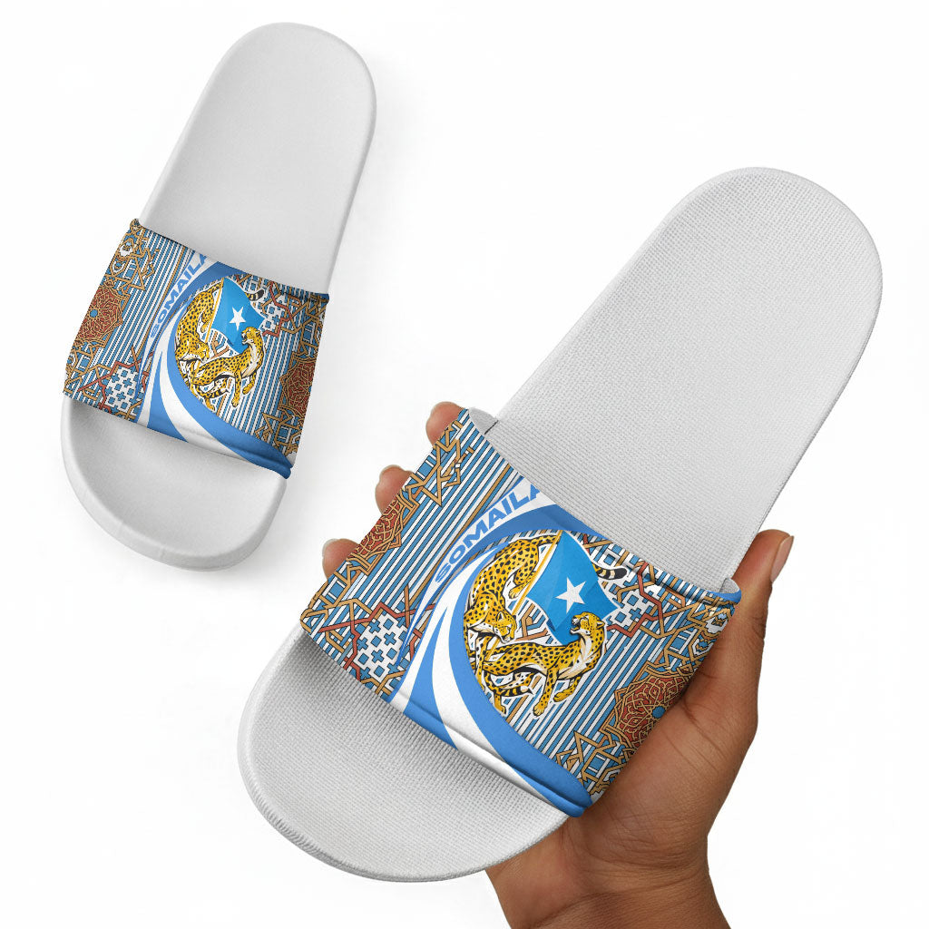 Somalia Freedom Independence Slide Sandals Leopard Flag Power Fist