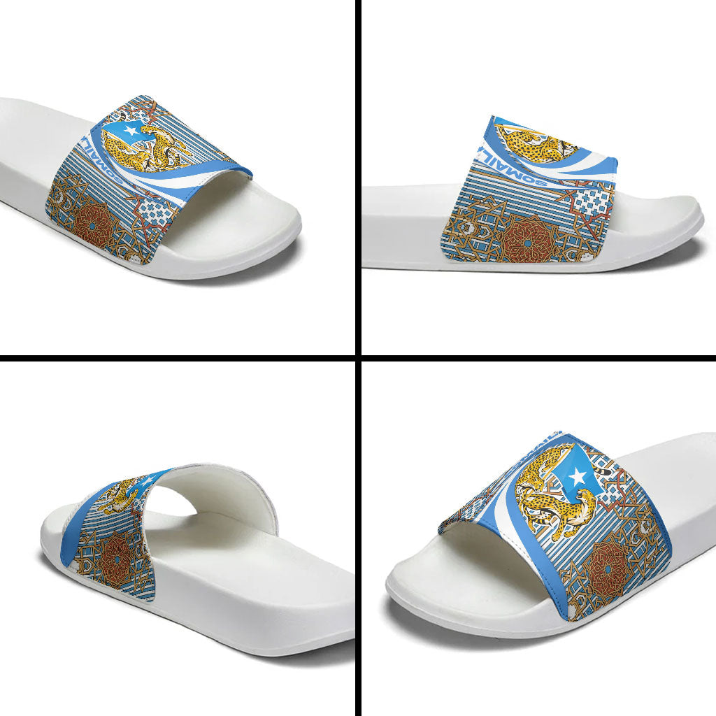 Somalia Freedom Independence Slide Sandals Leopard Flag Power Fist