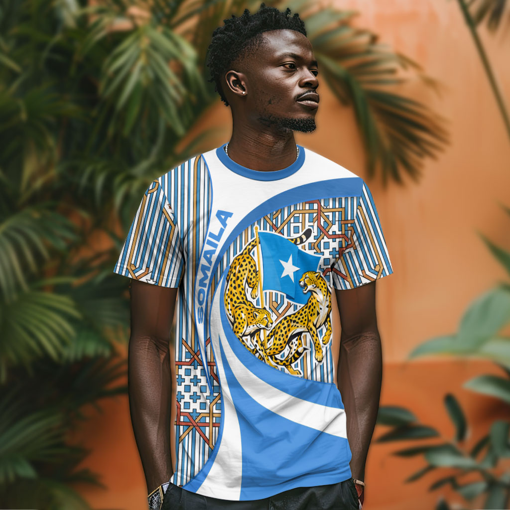 Somalia Freedom Independence T shirt Leopard Flag Power Fist