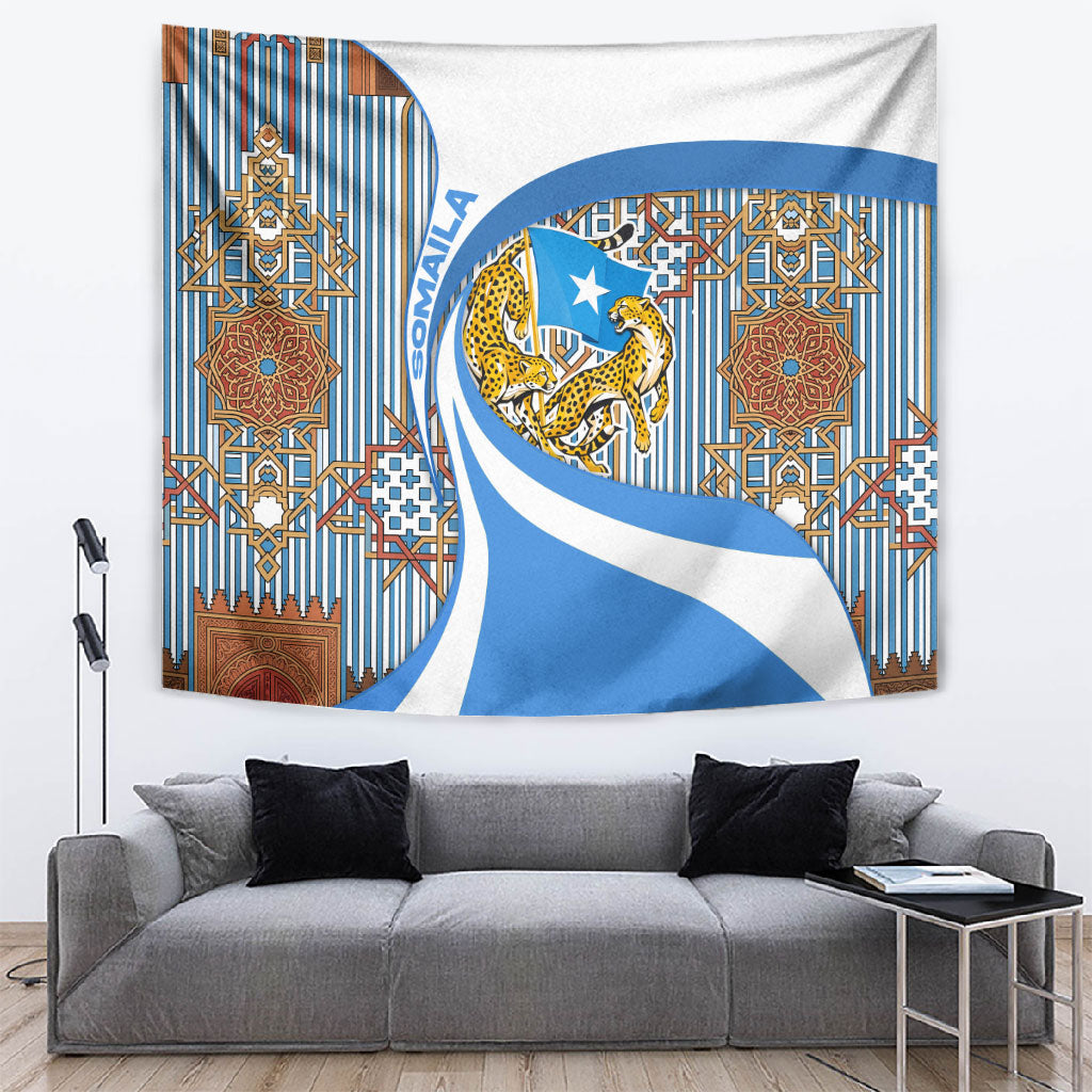 Somalia Freedom Independence Tapestry Leopard Flag Power Fist
