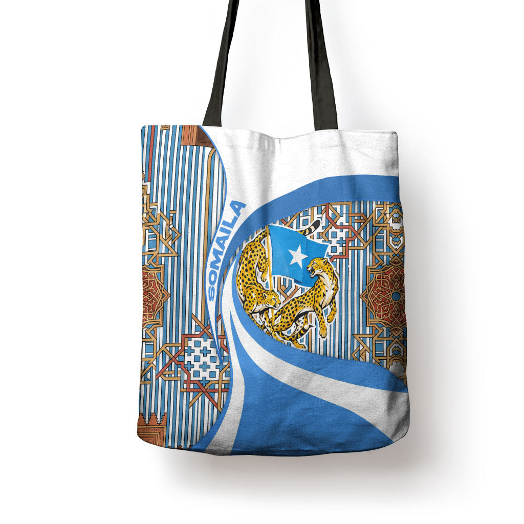 Somalia Freedom Independence Tote Bag Leopard Flag Power Fist