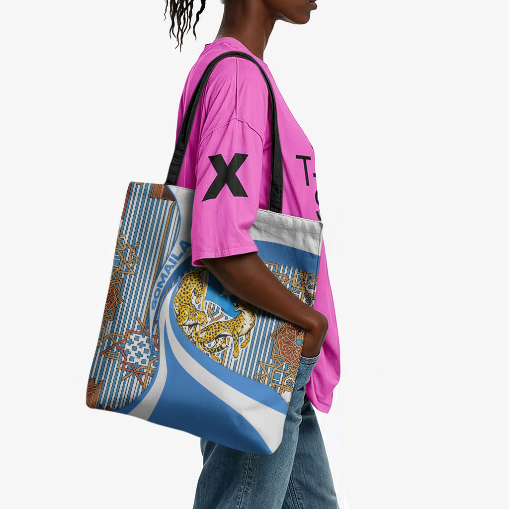 Somalia Freedom Independence Tote Bag Leopard Flag Power Fist