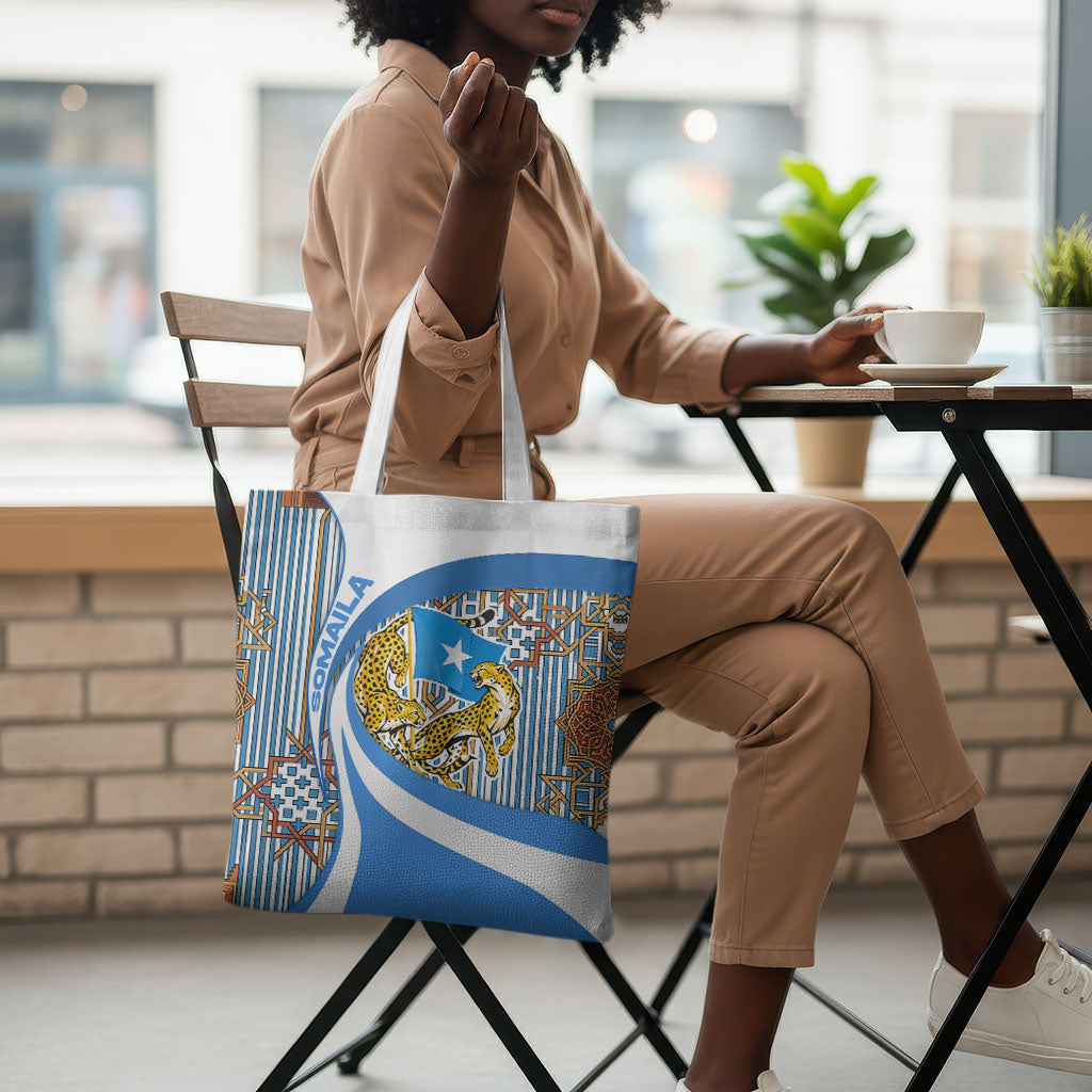 Somalia Freedom Independence Tote Bag Leopard Flag Power Fist