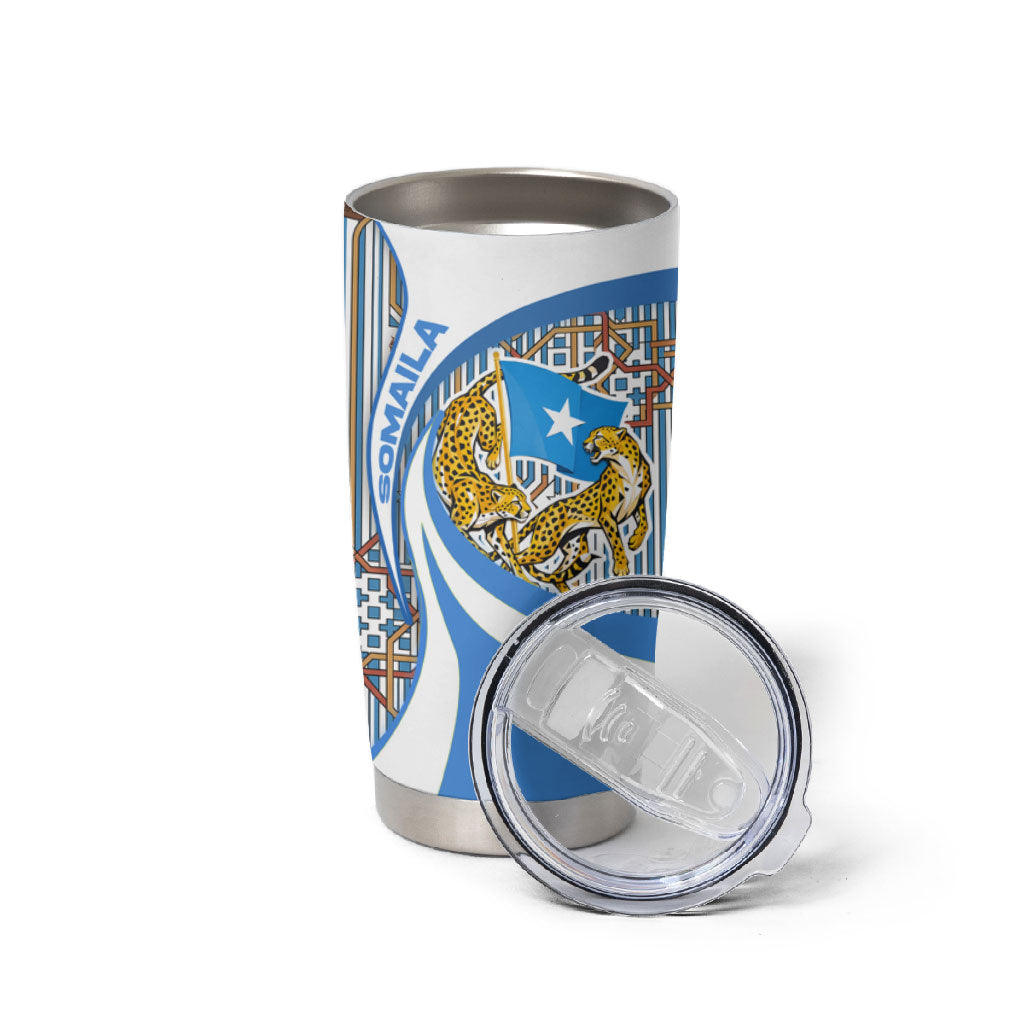 Somalia Freedom Independence Tumbler Cup Leopard Flag Power Fist