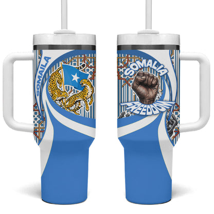 Somalia Freedom Independence Tumbler With Handle Leopard Flag Power Fist