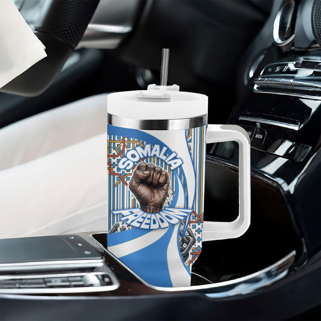 Somalia Freedom Independence Tumbler With Handle Leopard Flag Power Fist