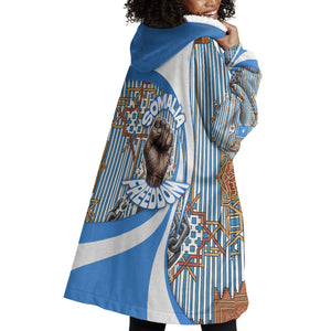 Somalia Freedom Independence Wearable Blanket Hoodie Leopard Flag Power Fist
