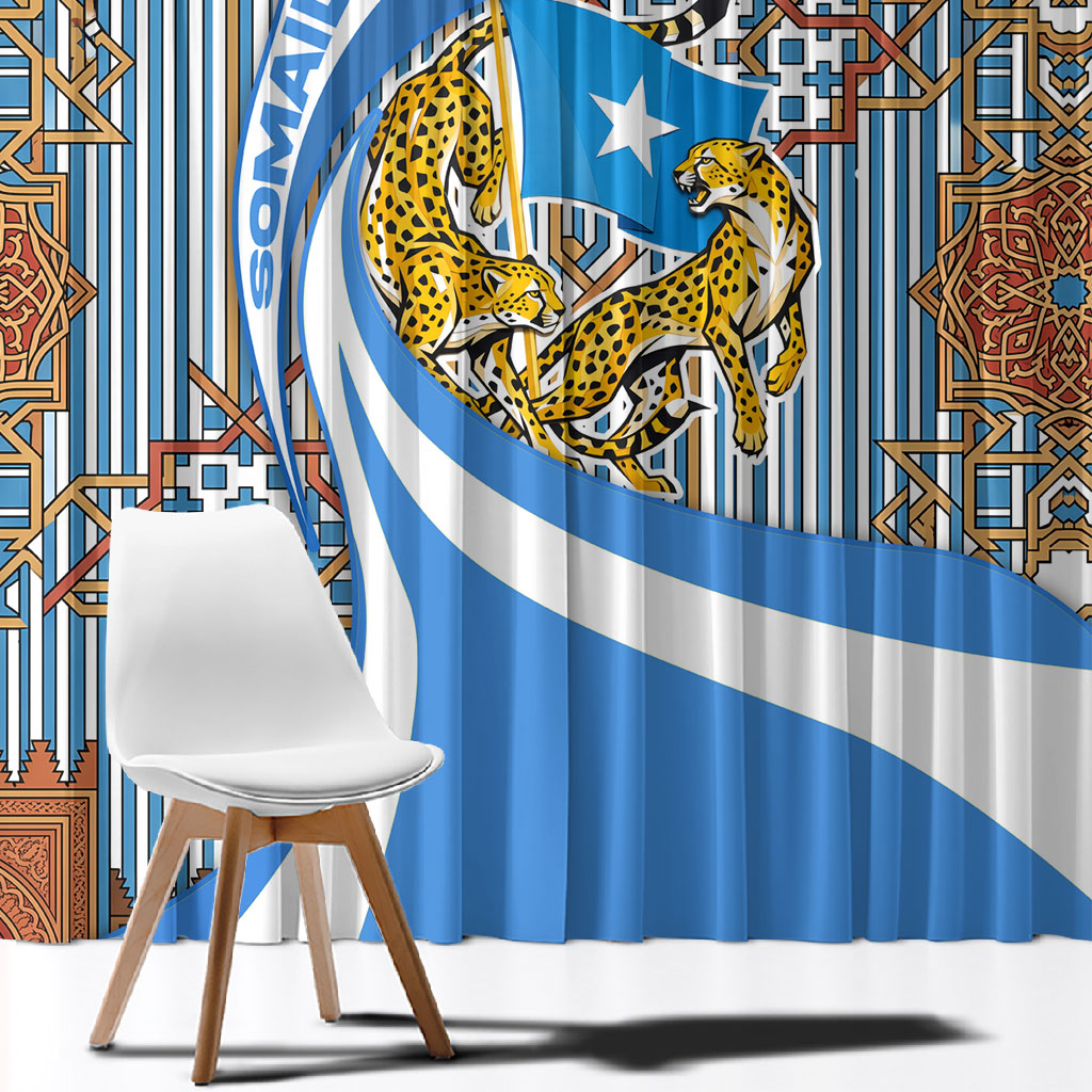 Somalia Freedom Independence Window Curtain Leopard Flag Power Fist