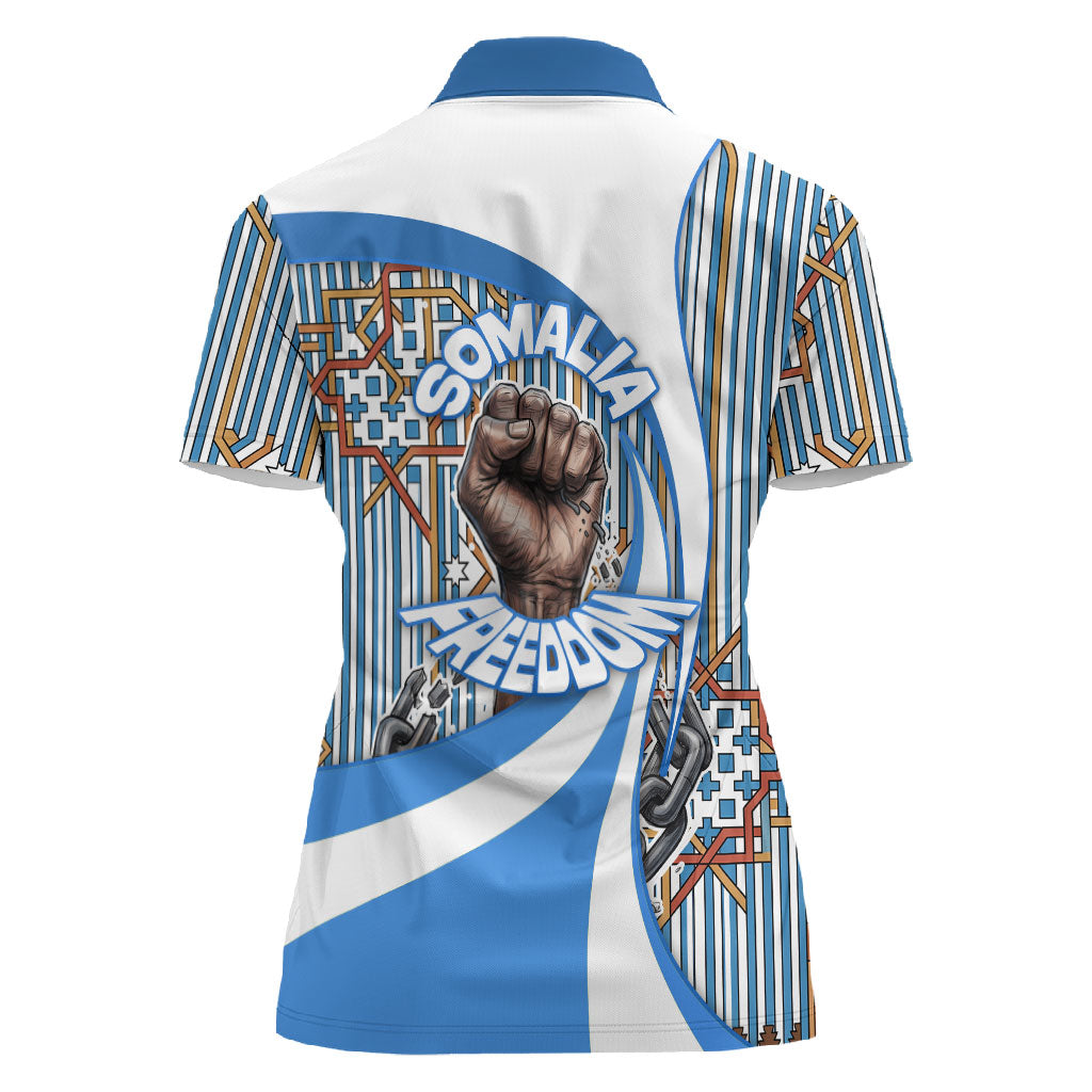 Somalia Freedom Independence Women Polo Shirt Leopard Flag Power Fist