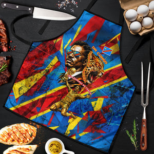 DR Congo Patrice Lumumba Football Victory Apron African Pride Leopard And Flag