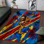 DR Congo Patrice Lumumba Football Victory Area Rug African Pride Leopard And Flag