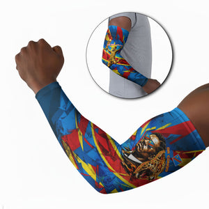 DR Congo Patrice Lumumba Football Victory Arm Sleeves African Pride Leopard And Flag