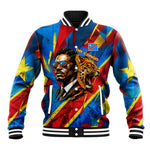 DR Congo Patrice Lumumba Football Victory Baseball Jacket African Pride Leopard And Flag