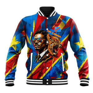 DR Congo Patrice Lumumba Football Victory Baseball Jacket African Pride Leopard And Flag
