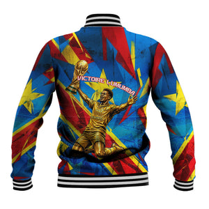 DR Congo Patrice Lumumba Football Victory Baseball Jacket African Pride Leopard And Flag