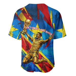 DR Congo Patrice Lumumba Football Victory Baseball Jersey African Pride Leopard And Flag