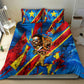 DR Congo Patrice Lumumba Football Victory Bedding Set African Pride Leopard And Flag