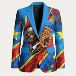 DR Congo Patrice Lumumba Football Victory Blazer African Pride Leopard And Flag
