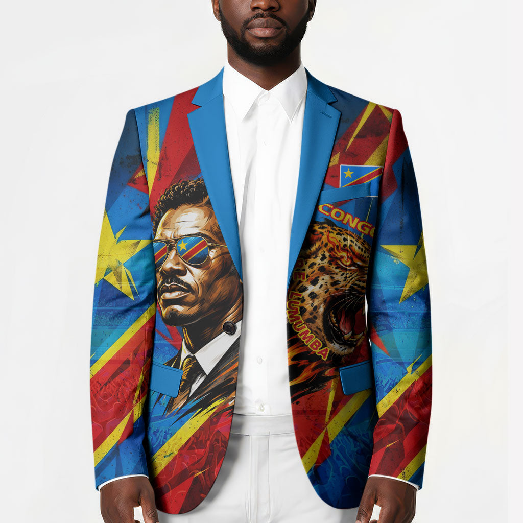 DR Congo Patrice Lumumba Football Victory Blazer African Pride Leopard And Flag