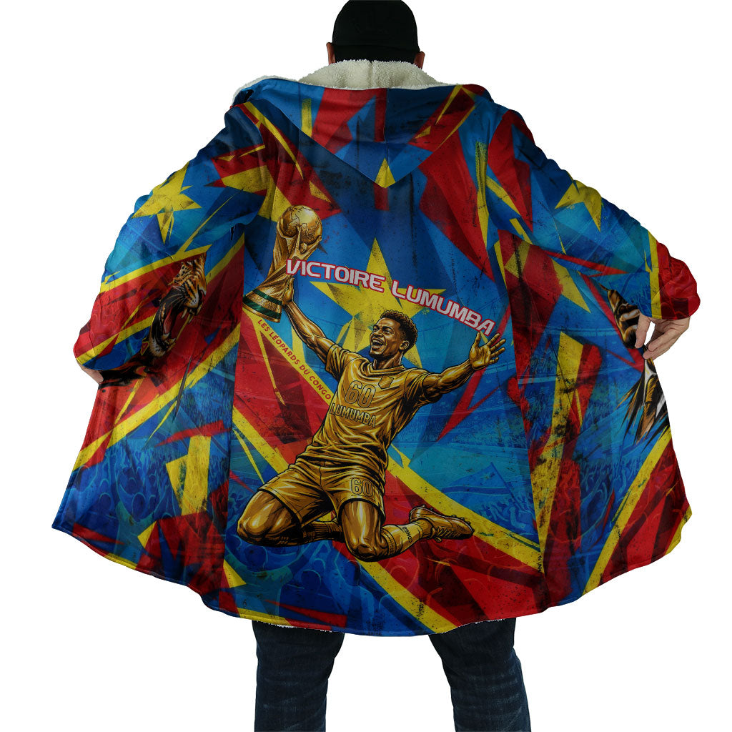 DR Congo Patrice Lumumba Football Victory Cloak African Pride Leopard And Flag