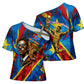 DR Congo Patrice Lumumba Football Victory Cross Shoulder Shirt African Pride Leopard And Flag