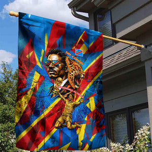 DR Congo Patrice Lumumba Football Victory Garden Flag African Pride Leopard And Flag