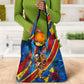 DR Congo Patrice Lumumba Football Victory Grocery Bag African Pride Leopard And Flag