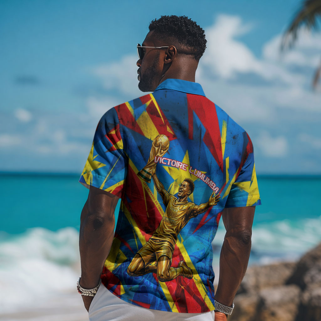 DR Congo Patrice Lumumba Football Victory Hawaiian Shirt African Pride Leopard And Flag