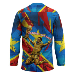 DR Congo Patrice Lumumba Football Victory Hockey Jersey African Pride Leopard And Flag