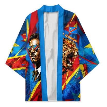 DR Congo Patrice Lumumba Football Victory Kimono African Pride Leopard And Flag