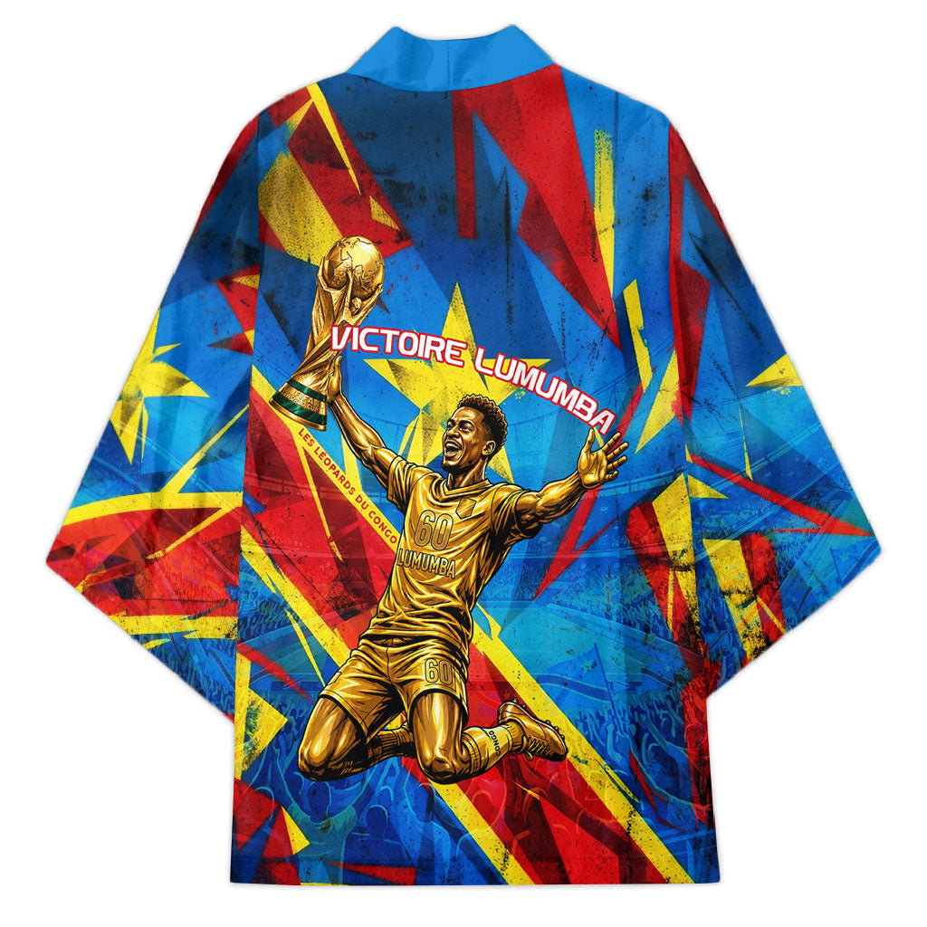 DR Congo Patrice Lumumba Football Victory Kimono African Pride Leopard And Flag