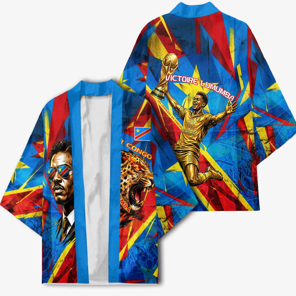 DR Congo Patrice Lumumba Football Victory Kimono African Pride Leopard And Flag