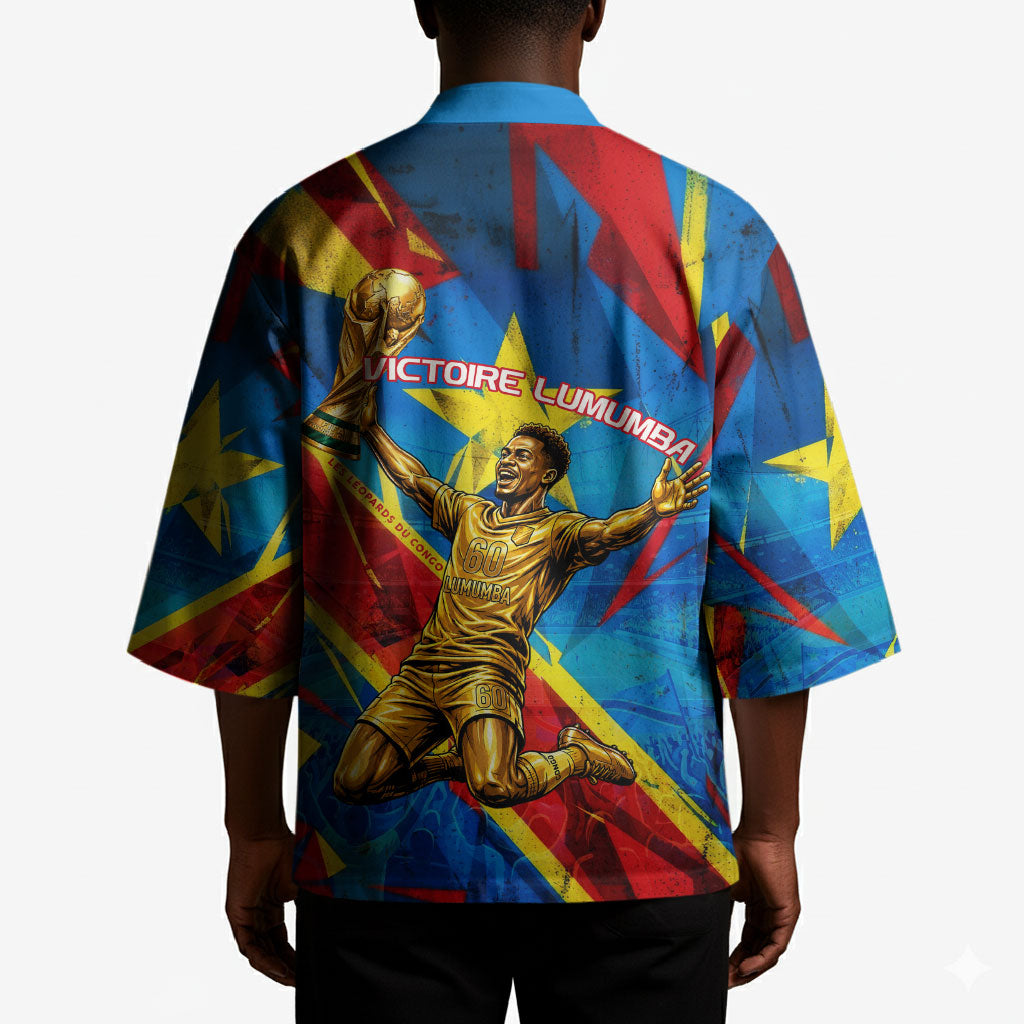 DR Congo Patrice Lumumba Football Victory Kimono African Pride Leopard And Flag