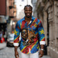 DR Congo Patrice Lumumba Football Victory Long Sleeve Button Shirt African Pride Leopard And Flag