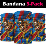 DR Congo Patrice Lumumba Football Victory Neck Gaiter African Pride Leopard And Flag