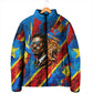 DR Congo Patrice Lumumba Football Victory Padded Jacket African Pride Leopard And Flag