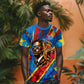 DR Congo Patrice Lumumba Football Victory T shirt African Pride Leopard And Flag