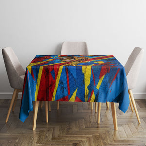 DR Congo Patrice Lumumba Football Victory Tablecloth African Pride Leopard And Flag