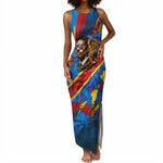 DR Congo Patrice Lumumba Football Victory Tank Maxi Dress African Pride Leopard And Flag