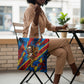 DR Congo Patrice Lumumba Football Victory Tote Bag African Pride Leopard And Flag