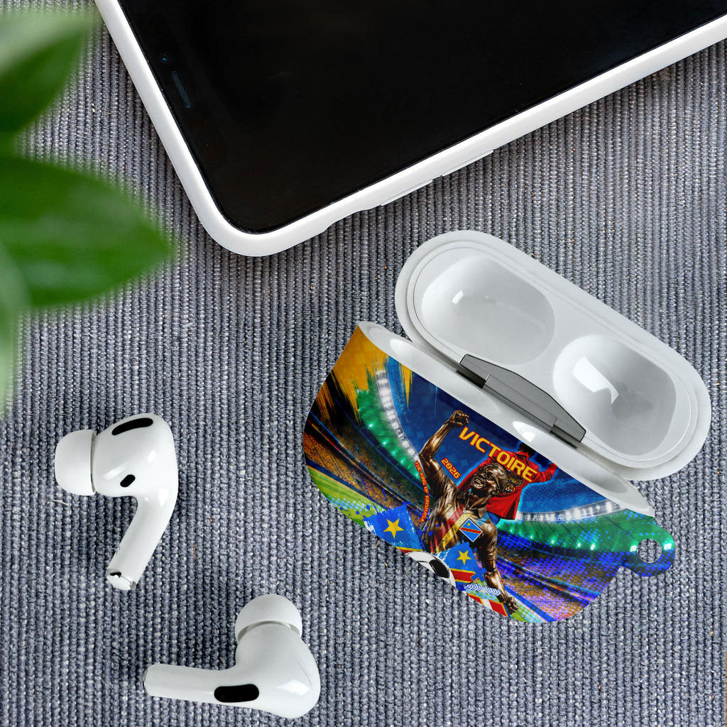 DR Congo Patrice Lumumba AirPods Case Kinshasa Stadium Flag - King Of Kinshasa Football