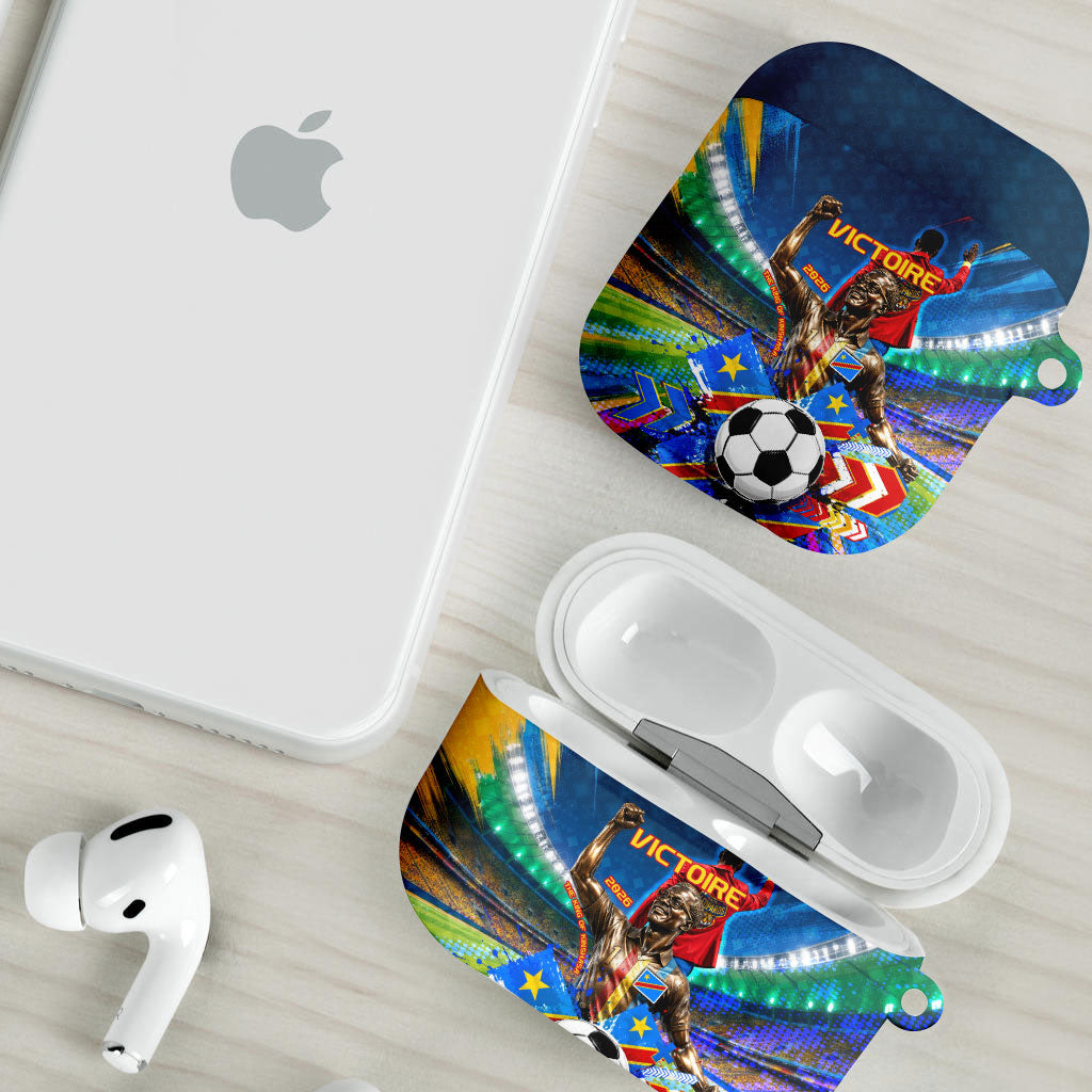 DR Congo Patrice Lumumba AirPods Case Kinshasa Stadium Flag - King Of Kinshasa Football