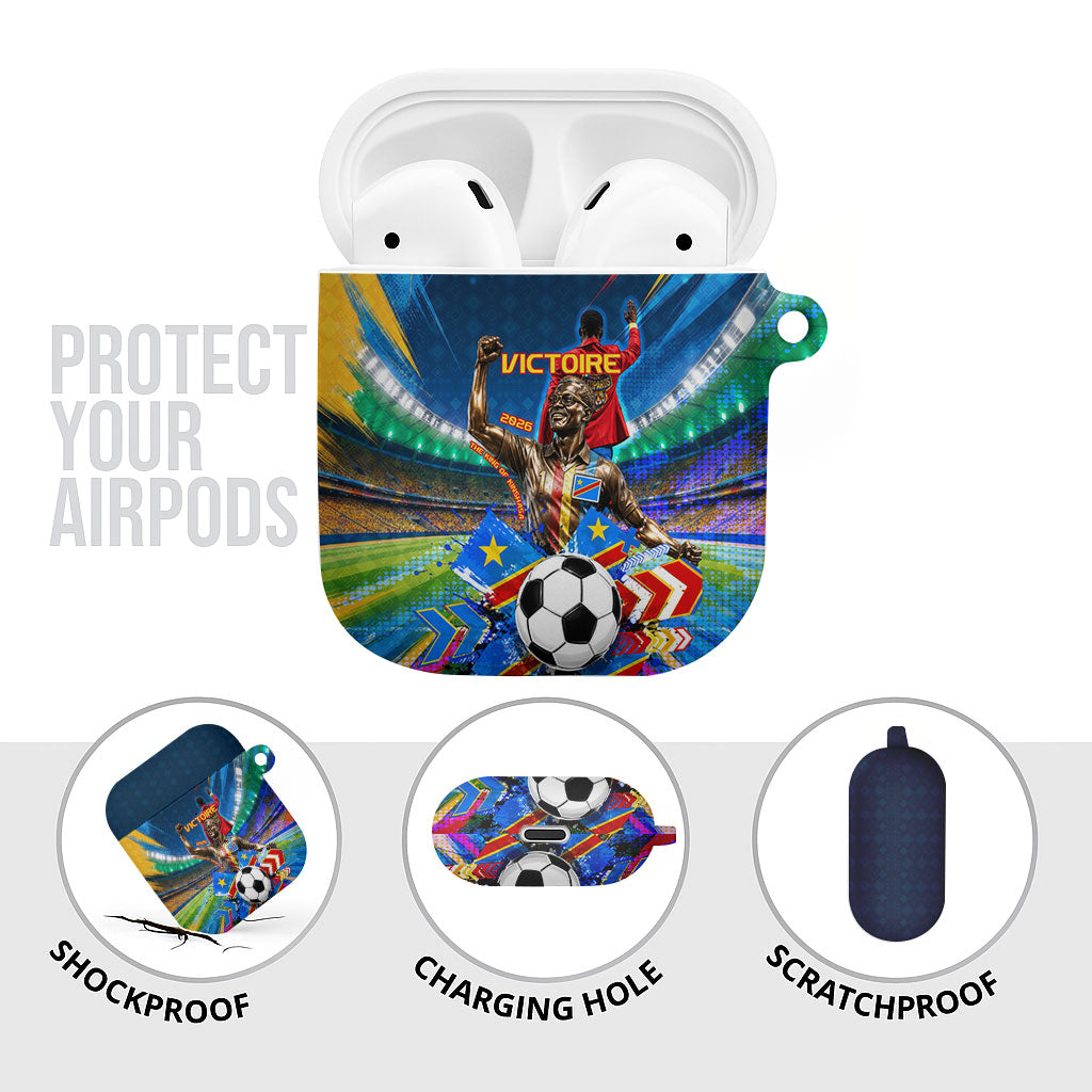 DR Congo Patrice Lumumba AirPods Case Kinshasa Stadium Flag - King Of Kinshasa Football