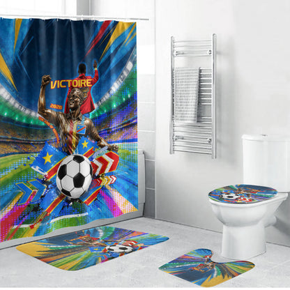 DR Congo Patrice Lumumba Bathroom Set Kinshasa Stadium Flag - King Of Kinshasa Football