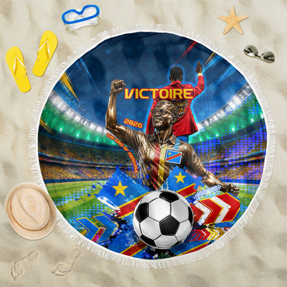 DR Congo Patrice Lumumba Beach Blanket Kinshasa Stadium Flag - King Of Kinshasa Football