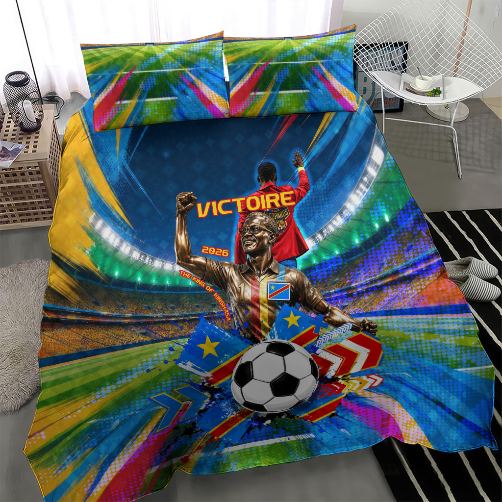 DR Congo Patrice Lumumba Bedding Set Kinshasa Stadium Flag - King Of Kinshasa Football
