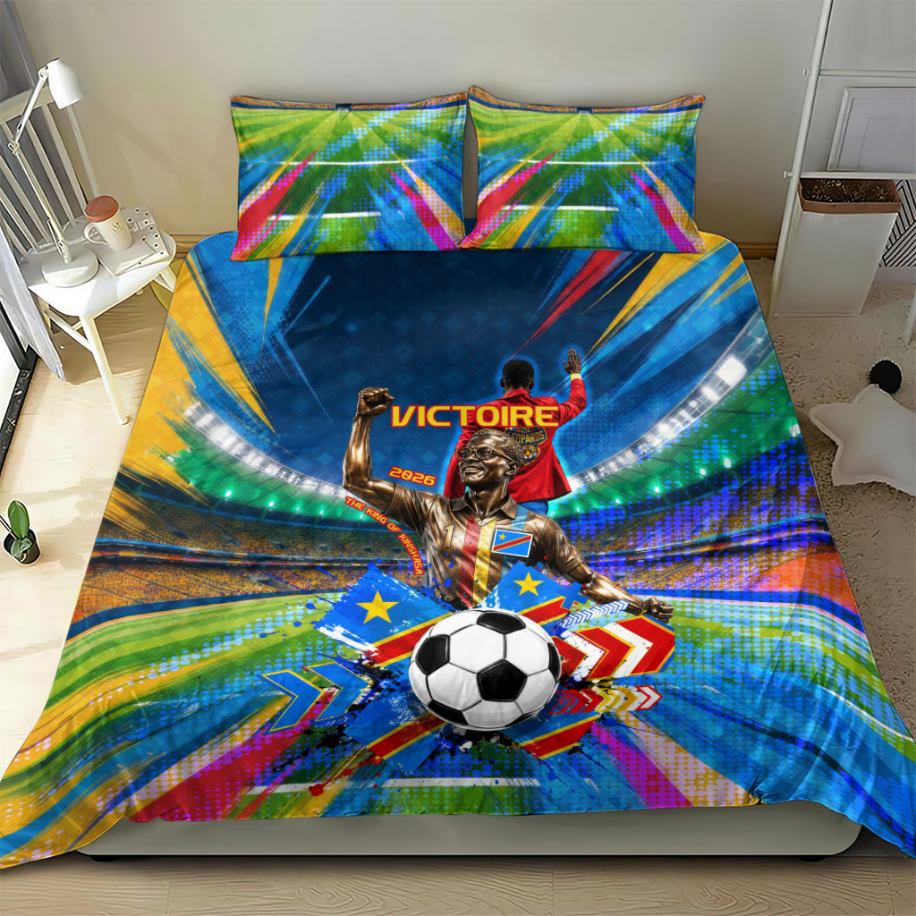 DR Congo Patrice Lumumba Bedding Set Kinshasa Stadium Flag - King Of Kinshasa Football