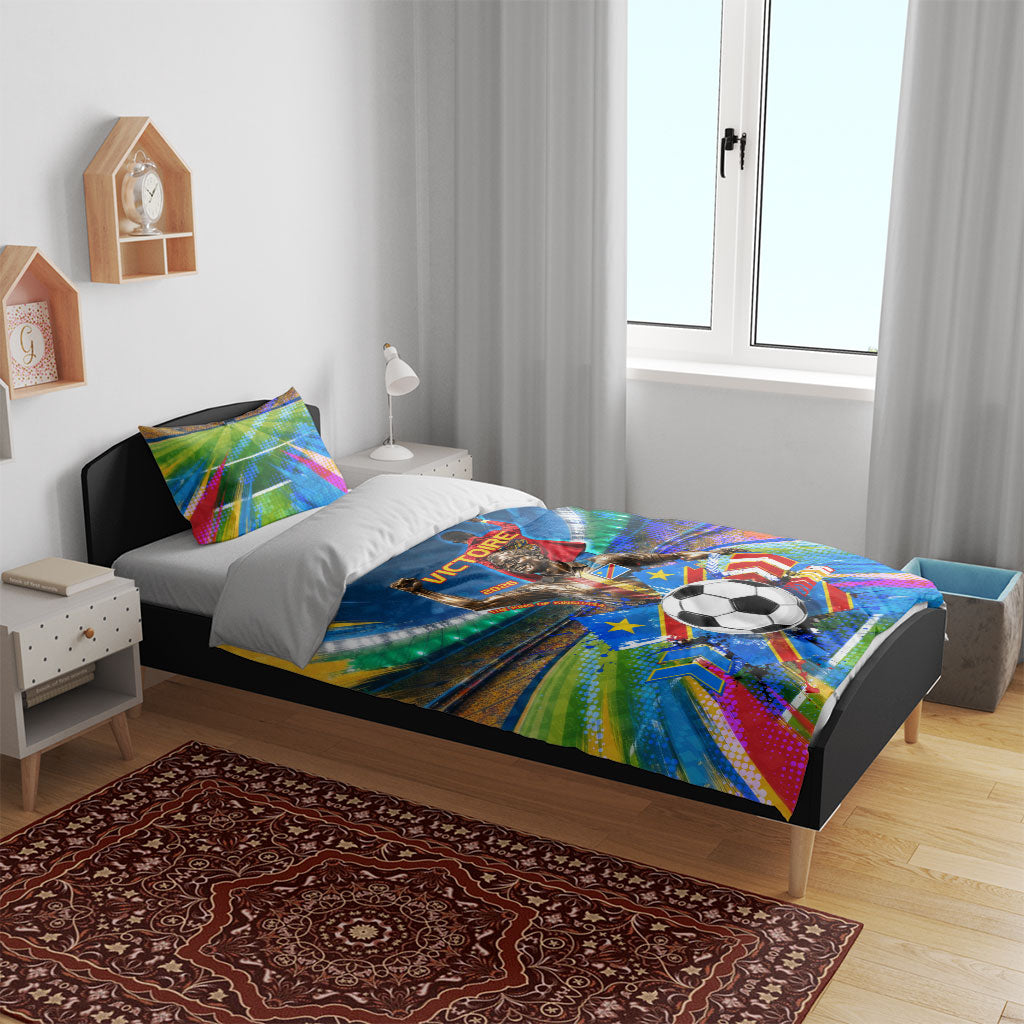 DR Congo Patrice Lumumba Bedding Set Kinshasa Stadium Flag - King Of Kinshasa Football
