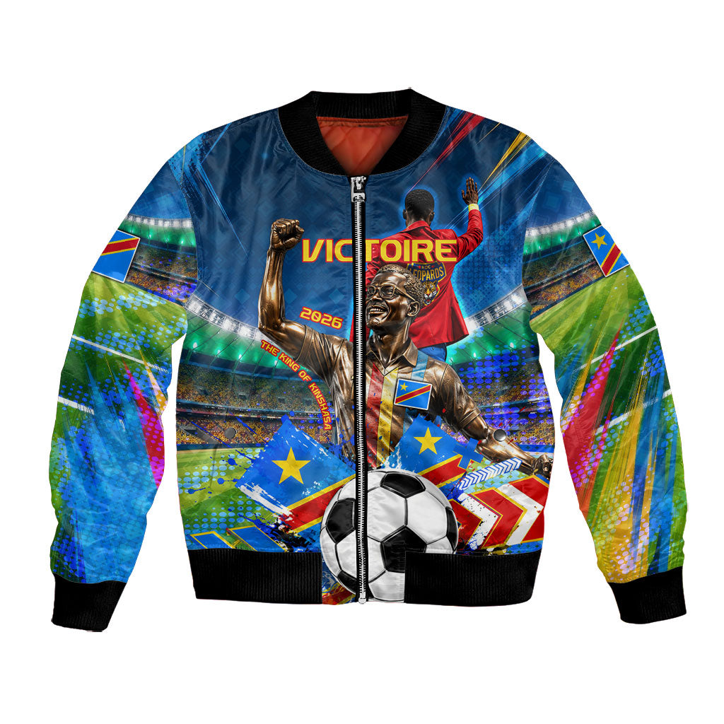 DR Congo Patrice Lumumba Bomber Jacket Kinshasa Stadium Flag - King Of Kinshasa Football
